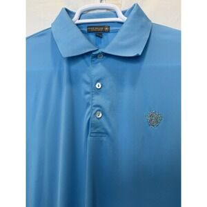 Peter Millar Summer Comfort L Teal Blue Shortsleeve Polo Gulf‎ Harbour Porsche